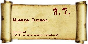 Nyeste Tuzson névjegykártya